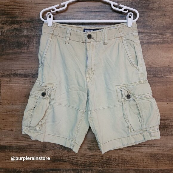Vtg American Eagle Cargo Shorts 30 Stone Beige Streetwear Outdoor Gorpcore Y2K - Picture 1 of 11